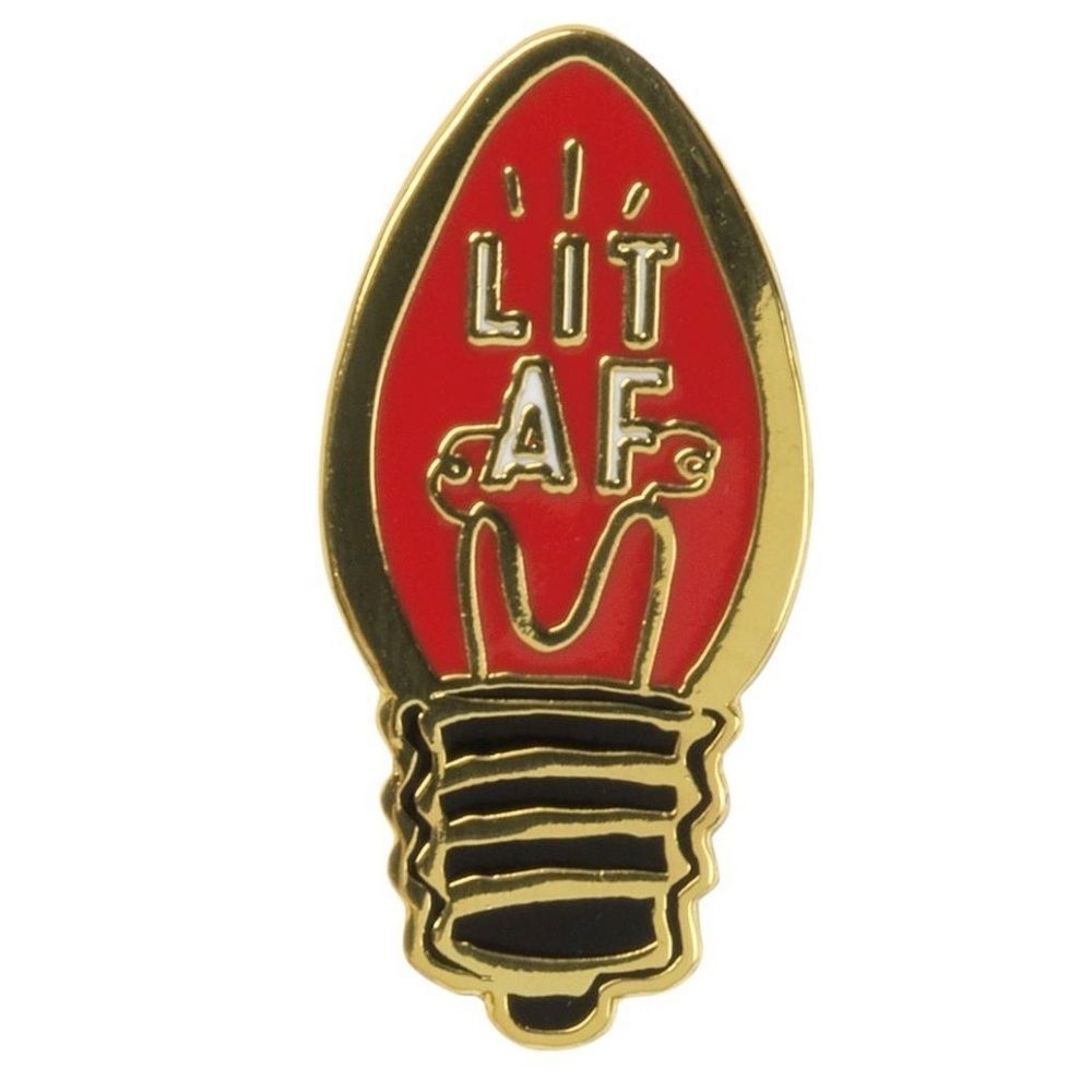 Enamel Pin Lit AF Red Bulb